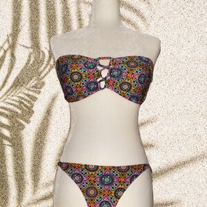 Volcom Multicolor Strapless Bikini